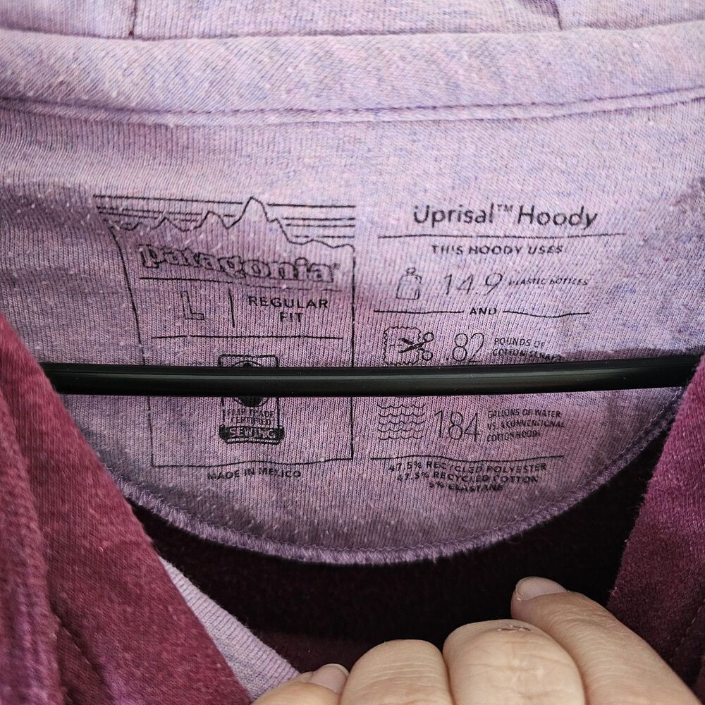 Patagonia Womens P6 Logo Aprisal Hoodie Hoodie Sweatshirt Size Large‎ Burgundy - Picture 5 of 8